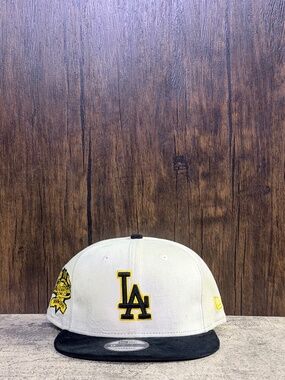 NEW New Era 9FIFTY Los Angeles Dodgers Cream Black 100th Anniversary Snapback